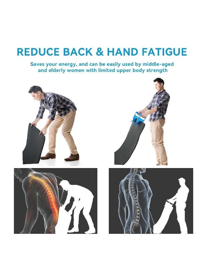 Chabeia 2Pcs Mat Movers Tool, Mat Grippers, Heavy Duty Stall Mat Handlers for Horse Mat, Gym Mat, Trailer Mat & Rubber Mats -Ergonomic Mat Puller, Durable and Save Time（Blue） - Image 5